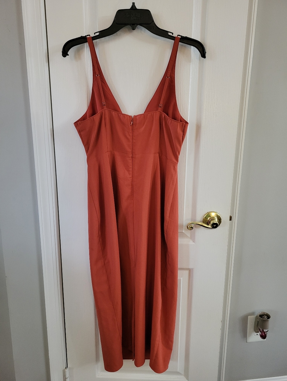 Abercrombie & Fitch Slim Cutout Midi Dress Terracotta Rust Orange Size Medium - Picture 6 of 10